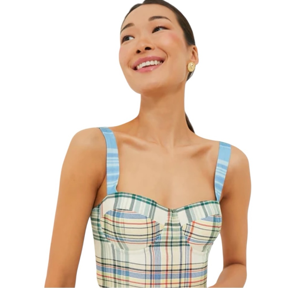 Cara Cara Claudine Vernal Plaid Crop Top